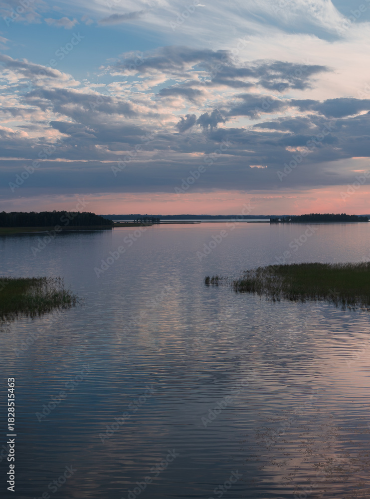 Fototapeta premium Sunset at Lake Siver on a summer evening 