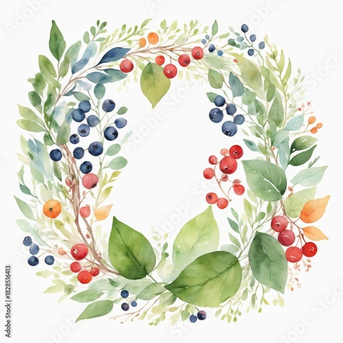 christmas wreath vector illustration