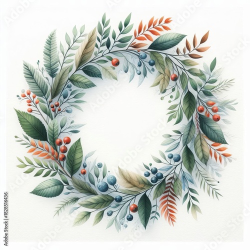 christmas wreath vector illustration