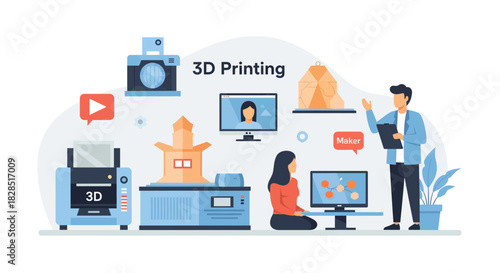 3D Printing Technology and Manufacturing Process.