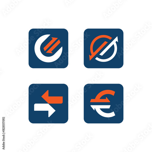 Currency modern logo concept for app, money conversion or currency exchange concept