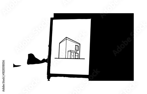 Modern minimalist house plan sketch for architects and interior designers projects ideas