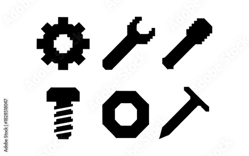 Silhouette tools set for construction and maintenance design projects