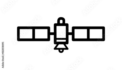 Sleek satellite outline icon representing technology advancement and global communication