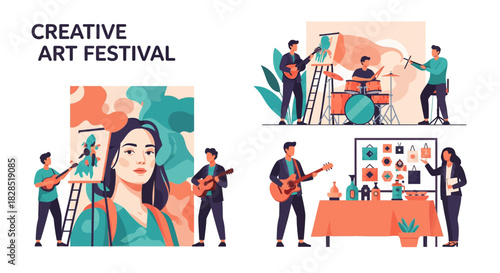 Creative Art Festival Celebration with Live Music and Painting.