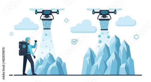 Drone Delivery of Snow to Mountains for Climate Change Mitigation.