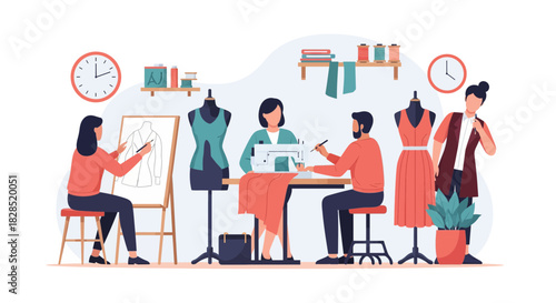 Fashion Design Class Sewing and Sketching Workshop.