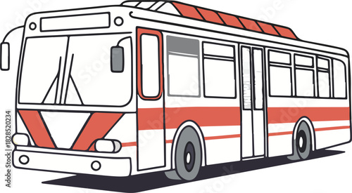 Isolated vintage red double-decker London bus vector illustration for travel and city transport