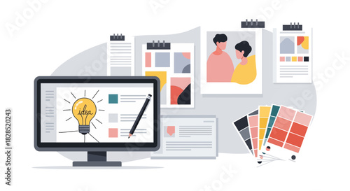 Graphic Design Process and Creative Idea Generation.