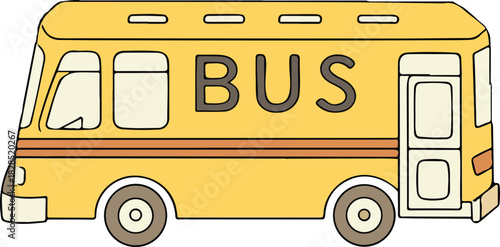 Yellow school bus isolated on a white background for education and back-to-school transportation vector illustration