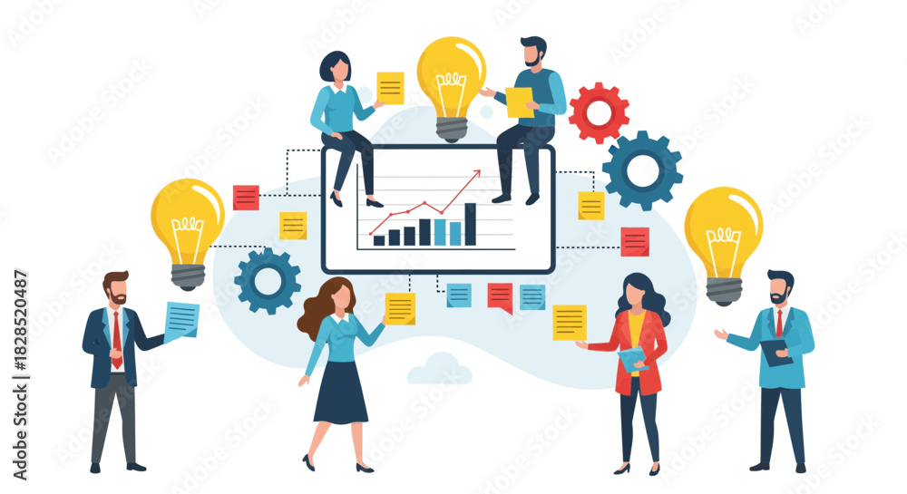 Fototapeta premium Teamwork and Innovation in Business Strategy Development.