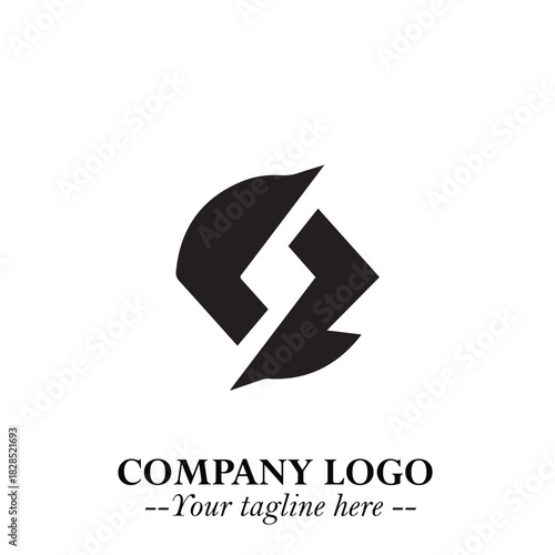 Sleek Electrical Logo Symbol on a Clean White Background for Modern Branding Design Elements Art