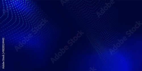 Dot white blue wave light screen gradient texture background. Abstract  technology big data digital background. 3d rendering.