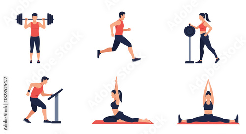 Diverse Fitness Activities and Exercises Collection.