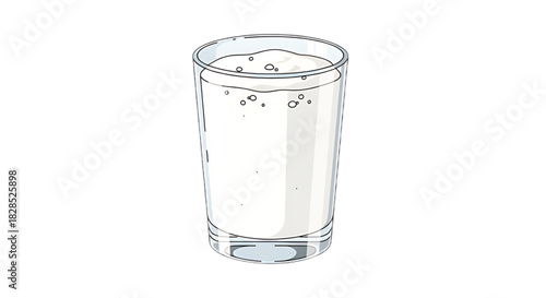 Refreshing glass of milk with frothy foam, perfect for a healthy lifestyle.