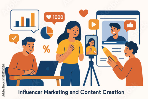 Influencer Marketing and Content Creation Strategy for Social Media Growth.