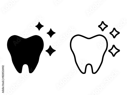 Clean, bright teeth icon vector illustration