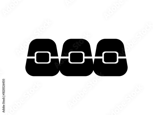 Orthodontic braces icon vector illustration