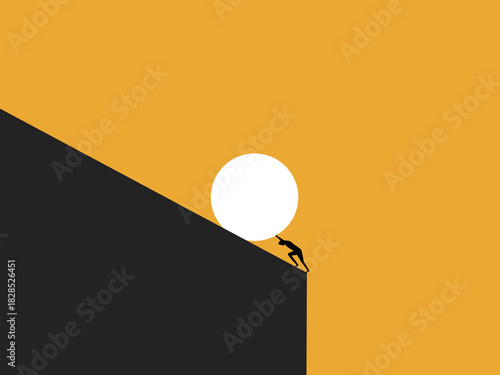 People trying to push rocks up the mountain