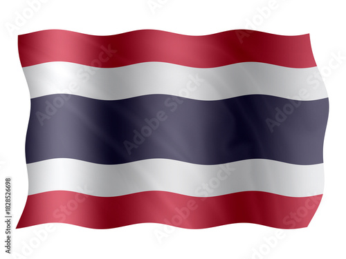 Free Download Digital composite. ..Flag of Thailand waving with a fabric overlay. ..Thailand National Day is celebrated on December 5th. ..Thai,..PNG file. - GFXLoad