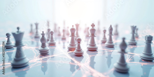 Wallpaper Mural Chess Strategy Concept with Tactical Decision Making, Leadership, Planning, and Competitive Business Thinking on Minimal Background Torontodigital.ca