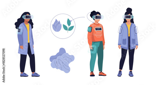 People Experiencing Virtual Reality Technology.