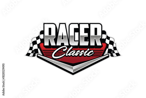 Luxury emblem automotive industry restoration badge, vintage racing auto logo