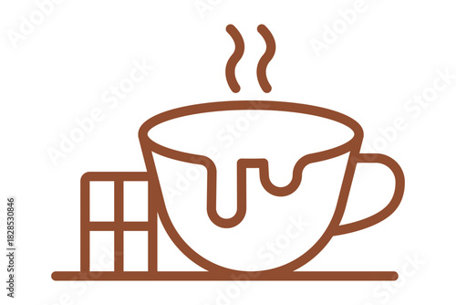 Hot cocoa icon. line icon style. icon related to christmas. drink elements vector illustration