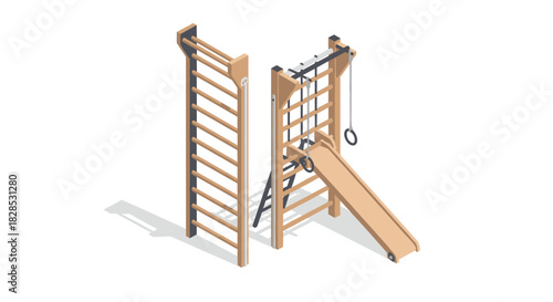 Modern isometric gym equipment for kids' indoor play and exercise