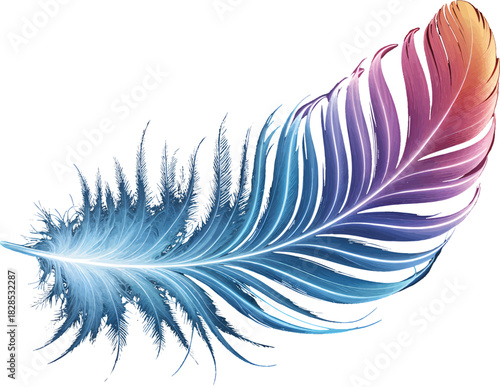 With Phoenix Plume Background Transparent Veins Neon Feather Digital