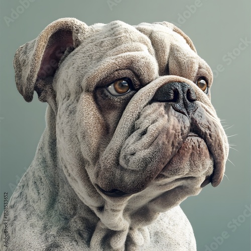 this is a close up portrait of a dog. the animal's face is characterized by wrinkled skin and a short muzzle