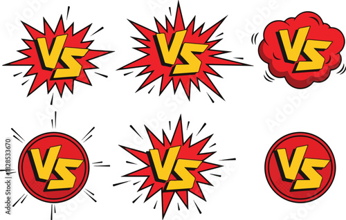 Versus vector signs isolated on collection of vs symbols for duel, battle, fight, competition, match, game, sport, conflict