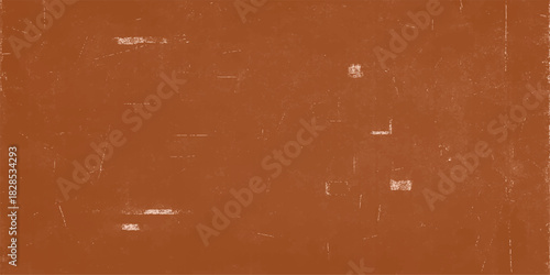 Aged, rough, and dirty orange wall texture with an old rusty metal plate for a vintage grunge surface design