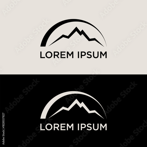 Minimalist mountain range arch logo design