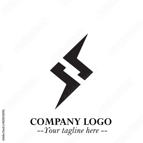 Sleek Electrical Logo Symbol on a Clean White Background for Modern Branding Design Elements Art
