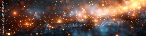 Panoramic Bokeh Lights & Dust Particles Abstract Background