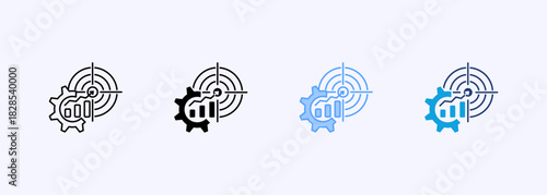Business Goal Icon Set Multiple Style Collection Element For Design