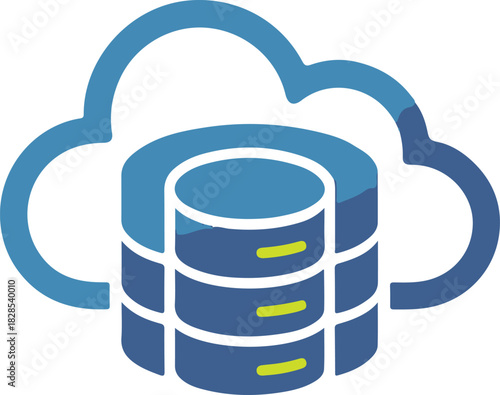 Cloud computing server vector icon for data storage and network infrastructure technology solutions