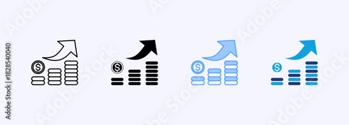 Business Growth Icon Set Multiple Style Collection Element For Design