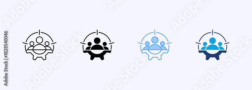 Focus Group Icon Set Multiple Style Collection Element For Design