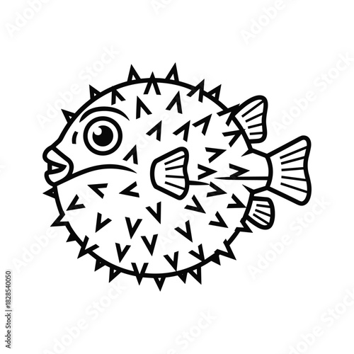 Pufferfish with spikes isolated on, a charming sea creature with a unique defense mechanism