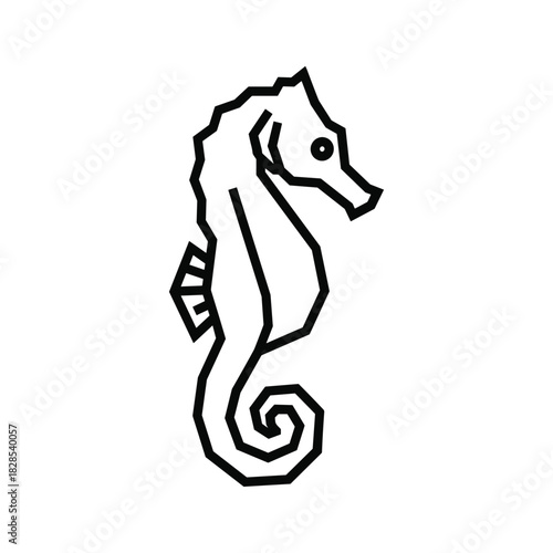 Elegant seahorse illustration isolated on, showcasing the beauty of marine life with simplicity