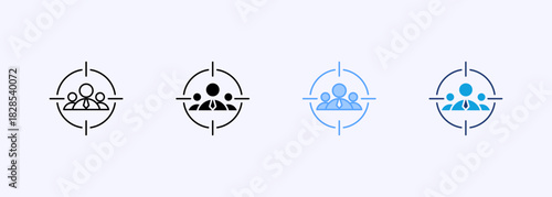 Target Audience Icon Set Multiple Style Collection Element For Design