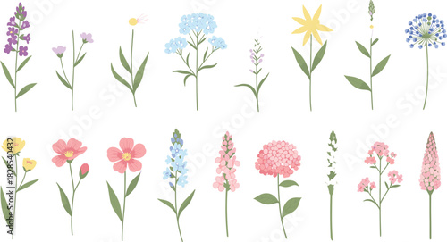 Vector Illustration Showing Digital Collaboration and Modern Workflow with People in a Video Conference Call and Two Figures Managing Business Data, Gears, Charts, and Project Management Interface