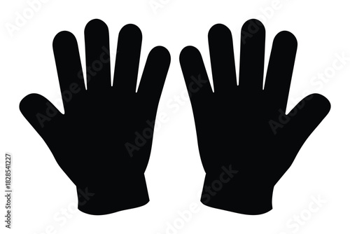 safety gloves vector silhouette, rubber hand gloves silhouette