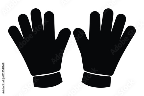 safety gloves vector silhouette, rubber hand gloves silhouette