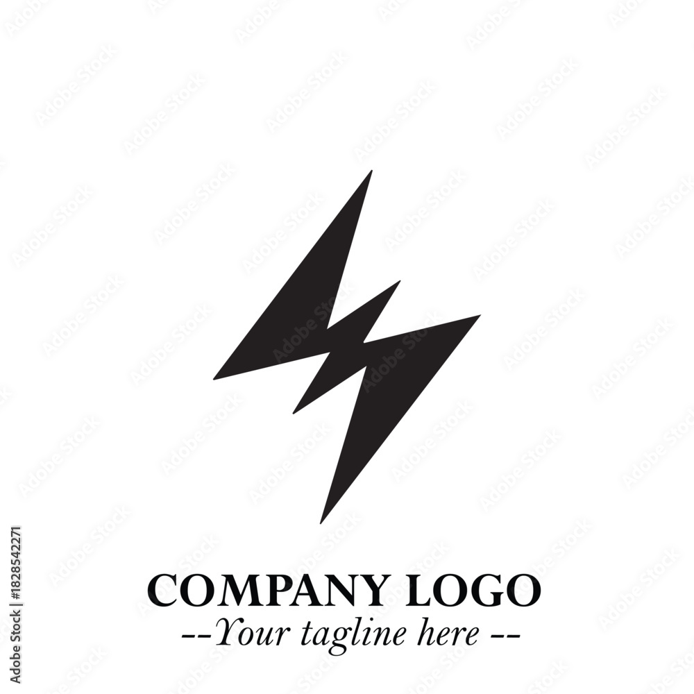 Obraz premium Sleek Electrical Logo Symbol on a Clean White Background for Modern Branding Design Elements Art