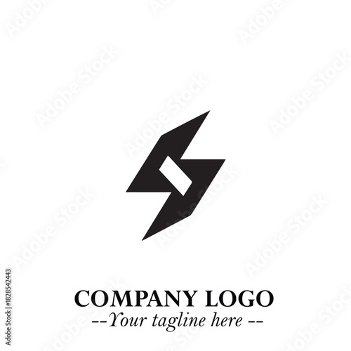 Sleek Electrical Logo Symbol on a Clean White Background for Modern Branding Design Elements Art