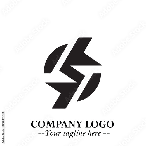 Sleek Electrical Logo Symbol on a Clean White Background for Modern Branding Design Elements Art