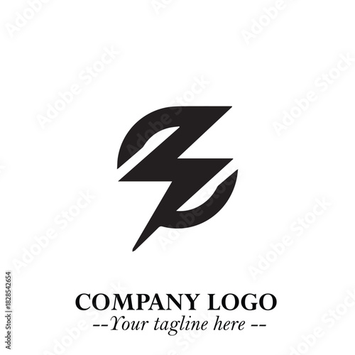 Sleek Electrical Logo Symbol on a Clean White Background for Modern Branding Design Elements Art